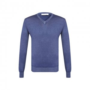 Пуловер из смеси кашемира и шелка Cruciani. Цвет: синий