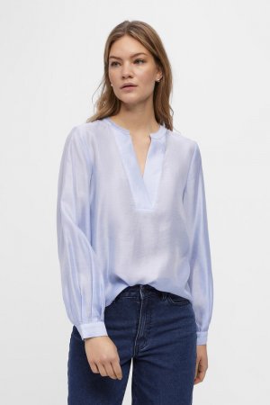 Блузка с длинными рукавами и V-образным вырезом , синий Object