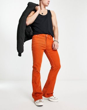 Расклешенные джинсы из эластичного вельвета ASOS DESIGN, ржаво-оранжевый