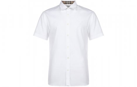 Рубашка с короткими рукавами и логотипом Monogram, белый Burberry
