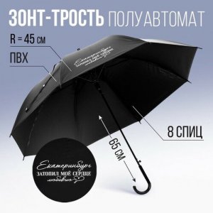 Зонт-трость , черный Семейные традиции. Цвет: черный/черная