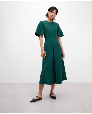 Длинное зеленое платье с короткими рукавами , зеленый Adolfo Dominguez
