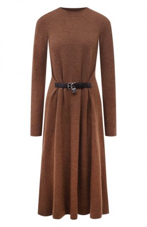 Шерстяное платье JW Anderson. Цвет: коричневый