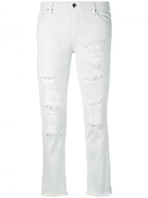 Рваные укороченные джинсы Iro. Цвет: белый