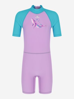 Плавательный костюм для девочек , Фиолетовый, размер 104 Joss. Цвет: фиолетовый