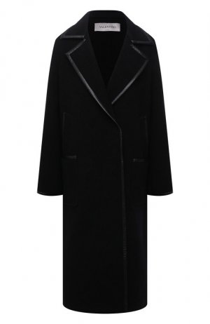 Шерстяное пальто Valentino. Цвет: чёрный