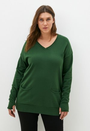 Пуловер Naturaxl. Цвет: зеленый