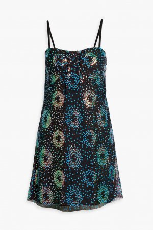 Платье мини из тюля с пайетками , черный Anna Sui
