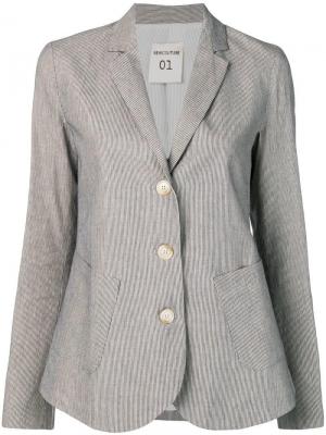 Костюмный пиджак в полоску Semicouture. Цвет: коричневый