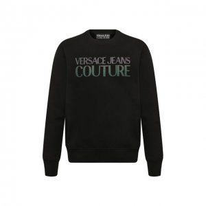 Хлопковый свитшот Versace Jeans Couture. Цвет: чёрный
