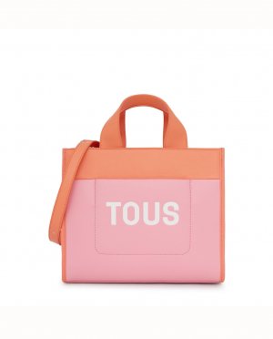 Большая сумка-трансформер Maya в розовом и оранжевом цветах, мультиколор Tous