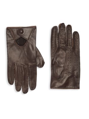 Кожаные перчатки с пуговица Portolano