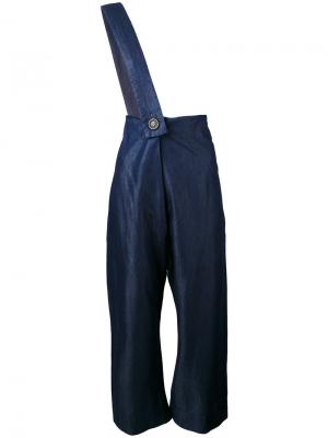 Укороченные брюки с бретелькой Vivienne Westwood Red Label. Цвет: синий