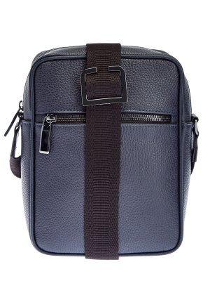 Кожаная сумка-мессенджер с регулируемым плечевым ремнем CANALI. Цвет: черный
