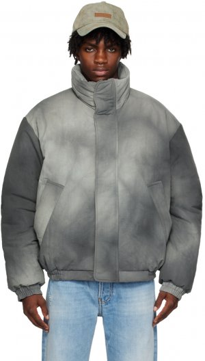Серая куртка-пуховик, окрашенная в готовой одежде Acne Studios
