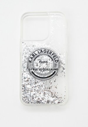 Чехол для iPhone Karl Lagerfeld 14 Pro, с жидкими блестками. Цвет: прозрачный