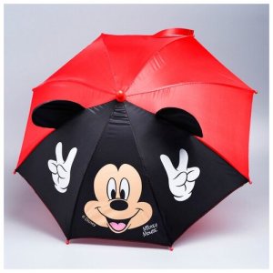 Зонт детский с ушами «Отличное настроение», Микки Маус Ø 52 см Disney. Цвет: черный