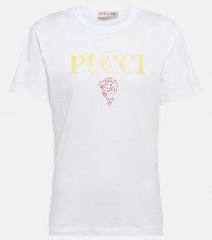 Хлопковая футболка с принтом PUCCI, белый Pucci