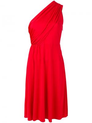Платье на одно плечо с драпировкой Lanvin. Цвет: красный