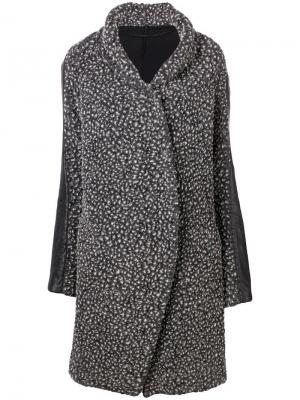 Трикотажное пальто в стилистике кимоно Masnada. Цвет: серый