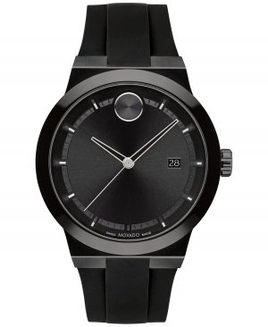 Мужские часы Swiss Fusion с черным силиконовым ремешком, 42 мм Movado