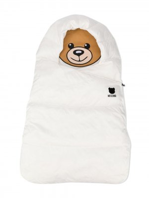 Спальный мешок с логотипом Moschino Kids. Цвет: белый