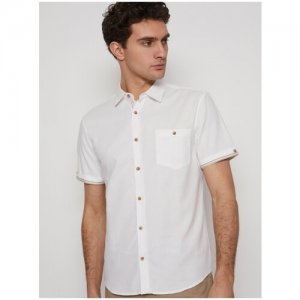 Рубашка с коротким рукавом, цвет Белый, размер L Zolla. Цвет: белый