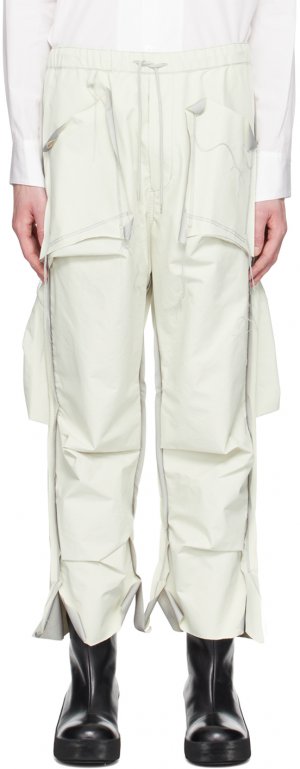 Белые брюки со свободной нитью Sulvam