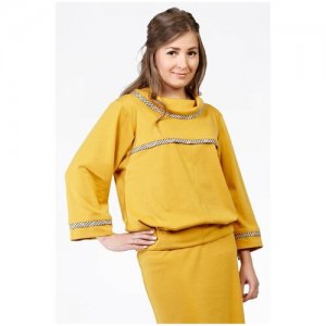 Блуза SettyS Collection, повседневный стиль, размер 50, желтый Setty'S Collection. Цвет: желтый