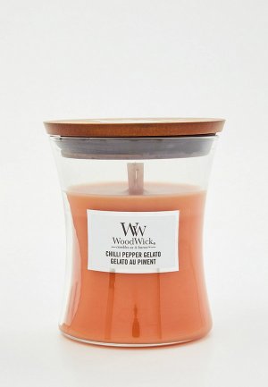 Свеча ароматическая Woodwick средняя, Джелато с перцем чили, 275 г. Цвет: коралловый