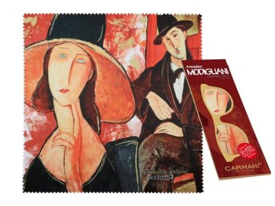 Ткань для очков - А. Модильяни. Женщина в шляпе и Марио Варвольи (CARMANI)/CARMANI Carmani