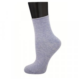 Женские носки средние, ослабленная резинка, 5 пар, размер 23-25, голубой ГРАНД. Цвет: голубой