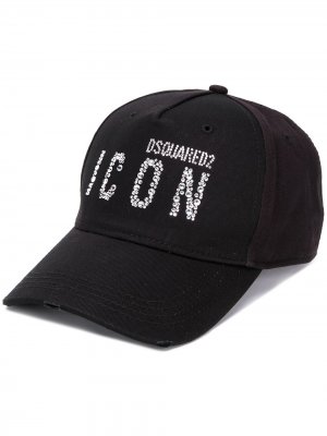Бейсболка Icon со стразами Dsquared2. Цвет: черный