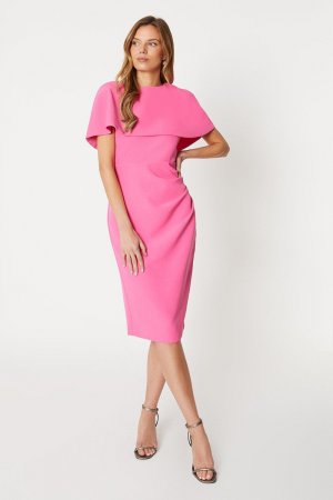 Съемное боковое платье с накидкой и рюшами , розовый Coast