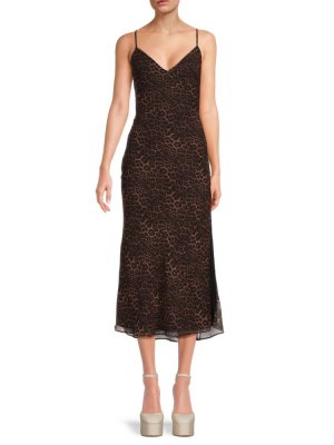 Платье-комбинация с цвет Leopardовым принтом , Leopard Bardot