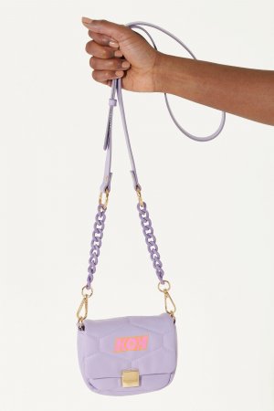 Маленькая фиолетовая сумка через плечо с ремешком-цепочкой и принтом логотипа , фиолетовый House of Holland