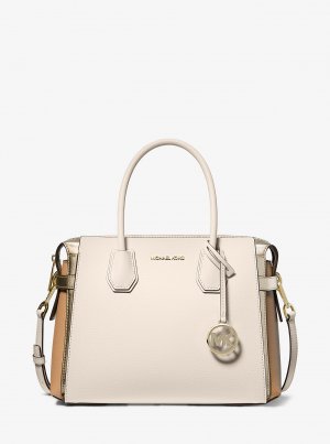 Кожаная сумка-портфель Mercer среднего размера с поясом в стиле колор-блок, мультиколор Michael Kors