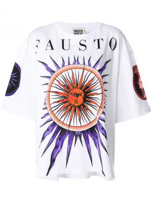 Sun print boxy T-shirt Fausto Puglisi. Цвет: белый