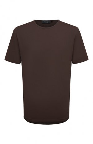 Хлопковая футболка Theory. Цвет: коричневый