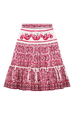 Хлопковая юбка Dolce & Gabbana. Цвет: розовый