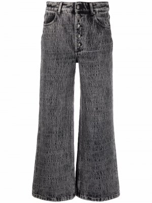 Широкие джинсы средней посадки 8pm. Цвет: серый