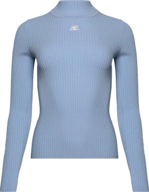 Свитер Courrèges Mockneck Rib Knit Sweater 'Sky', синий Courreges