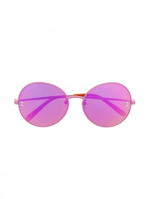 Солнцезащитные очки в круглой оправе Stella McCartney Kids. Цвет: розовый