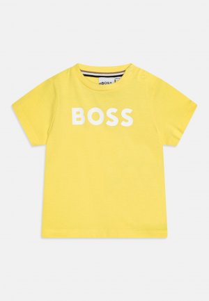 Футболка с принтом BABY SHORT SLEEVES TEE BOSS Kidswear, цвет straw yellow Kidswear