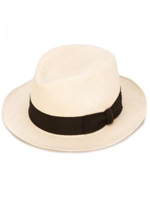 Шляпа с контрастной тесьмой Loro Piana. Цвет: телесный