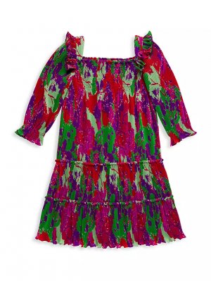 Плиссированное платье с оборками и цветочным принтом для маленьких девочек , цвет abstract garden Cult Gaia