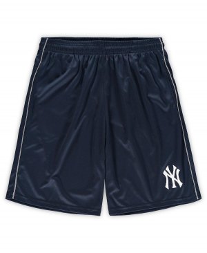 Мужские темно-синие шорты в сетку New York Yankees Big Tall Majestic