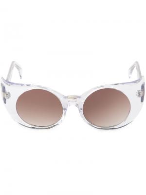 Солнцезащитные очки Eye-Liner Frame Barn's. Цвет: белый
