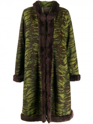 Пальто 90-х годов с зебровым принтом Jean Paul Gaultier Pre-Owned. Цвет: зеленый