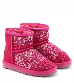 Замшевые ботинки с кристаллами , розовый Monnalisa